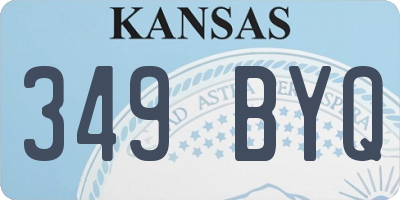 KS license plate 349BYQ