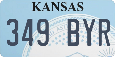 KS license plate 349BYR