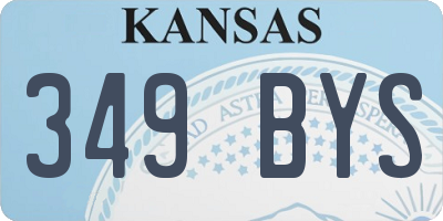 KS license plate 349BYS