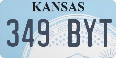 KS license plate 349BYT