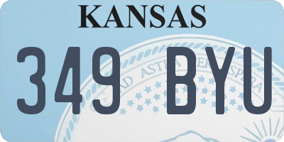KS license plate 349BYU