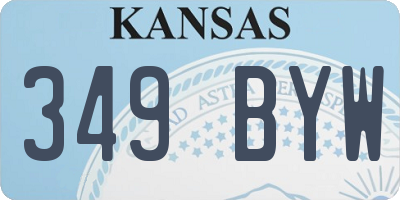 KS license plate 349BYW
