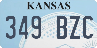 KS license plate 349BZC