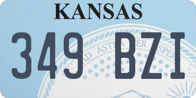 KS license plate 349BZI
