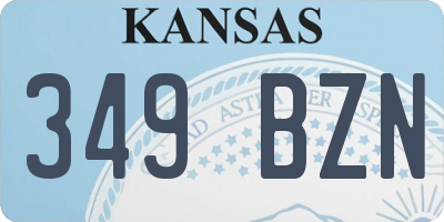 KS license plate 349BZN