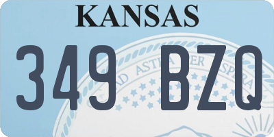 KS license plate 349BZQ