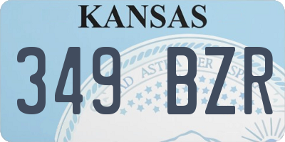 KS license plate 349BZR