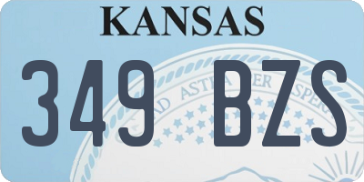 KS license plate 349BZS