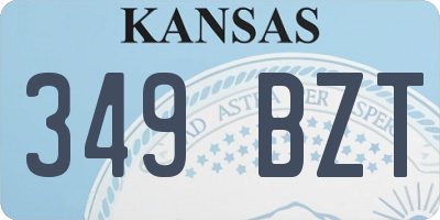 KS license plate 349BZT