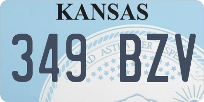 KS license plate 349BZV