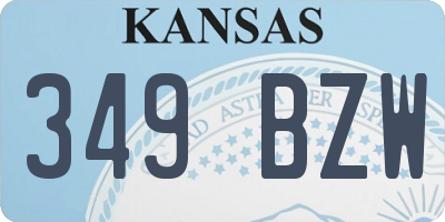 KS license plate 349BZW