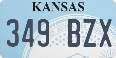 KS license plate 349BZX