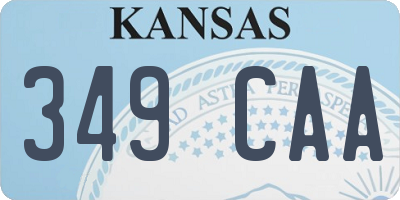 KS license plate 349CAA