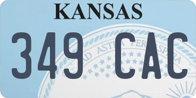 KS license plate 349CAC