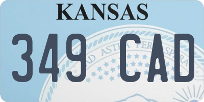 KS license plate 349CAD