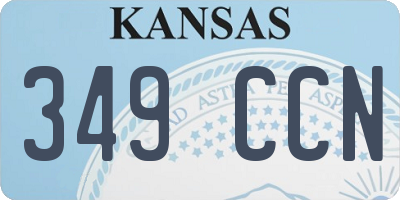 KS license plate 349CCN
