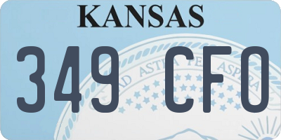 KS license plate 349CFO