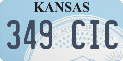 KS license plate 349CIC