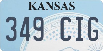 KS license plate 349CIG