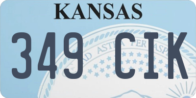 KS license plate 349CIK
