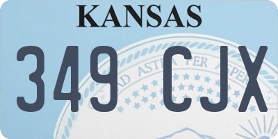KS license plate 349CJX