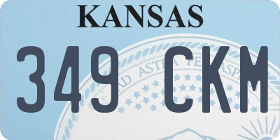KS license plate 349CKM