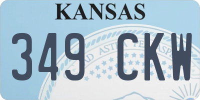 KS license plate 349CKW