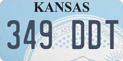 KS license plate 349DDT