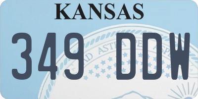 KS license plate 349DDW