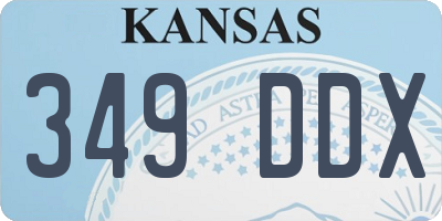 KS license plate 349DDX
