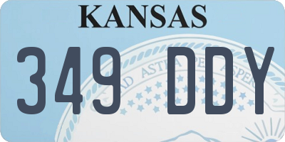 KS license plate 349DDY