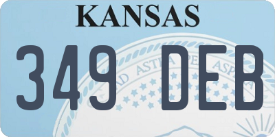 KS license plate 349DEB