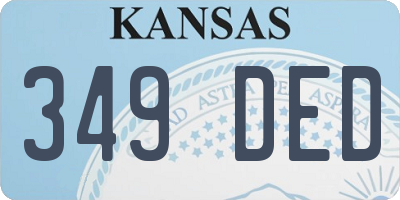 KS license plate 349DED