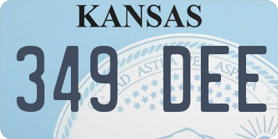 KS license plate 349DEE