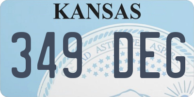 KS license plate 349DEG
