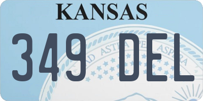 KS license plate 349DEL