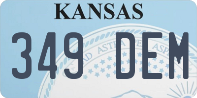 KS license plate 349DEM