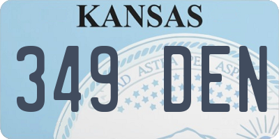 KS license plate 349DEN