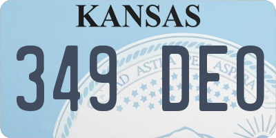 KS license plate 349DEO
