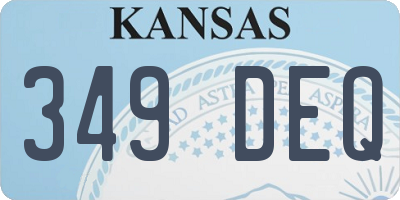 KS license plate 349DEQ