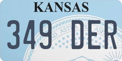 KS license plate 349DER