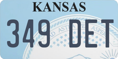 KS license plate 349DET