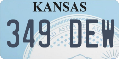 KS license plate 349DEW