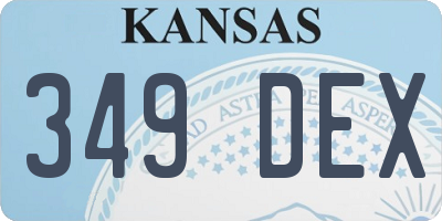 KS license plate 349DEX