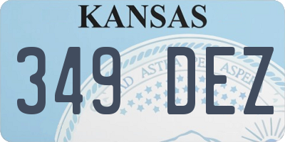 KS license plate 349DEZ