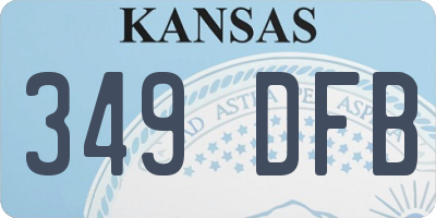 KS license plate 349DFB
