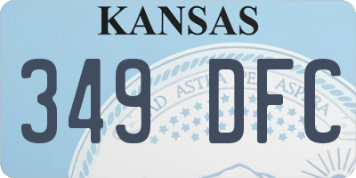KS license plate 349DFC