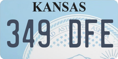 KS license plate 349DFE