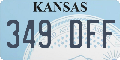 KS license plate 349DFF