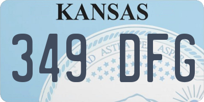 KS license plate 349DFG